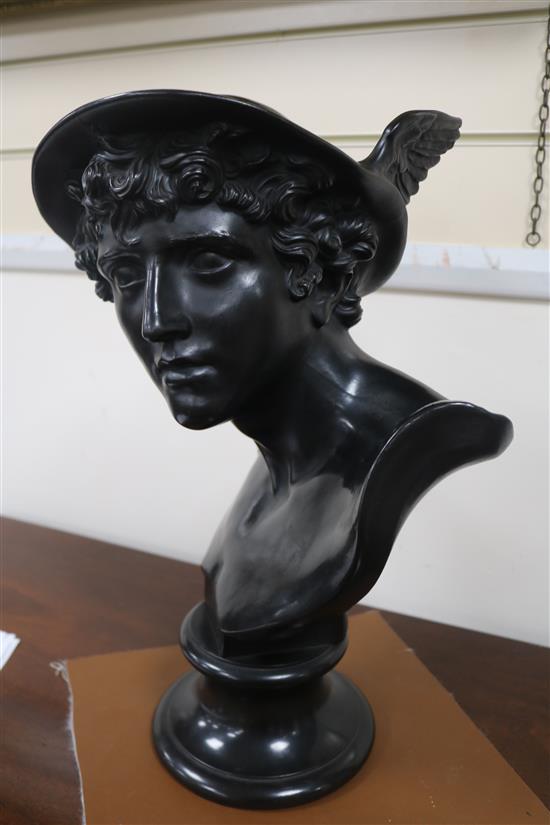 A 19th century large Wedgwood black basalt bust